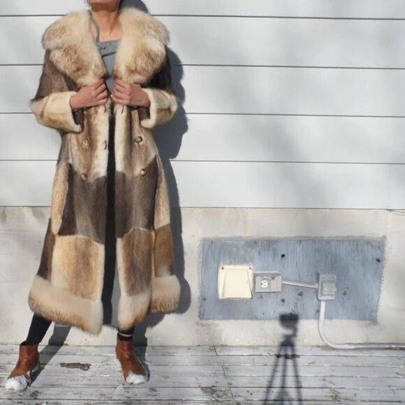 Fox + Muskrat + Mink Fur Coat - Picture 4 of 10